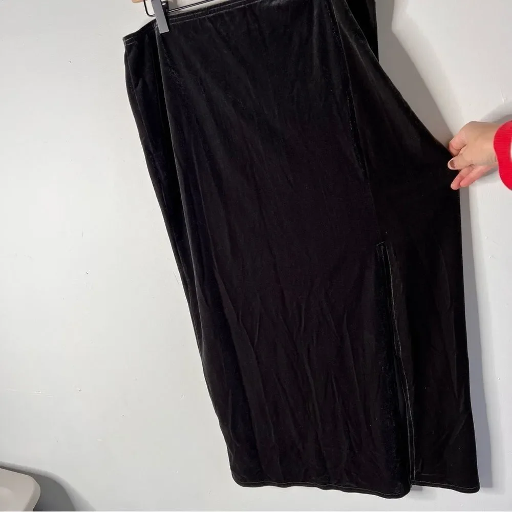 Vintage Velvet Maxi Skirt | Kathie Lee Collection XL | Holiday New Year Party - Picture 4 of 10